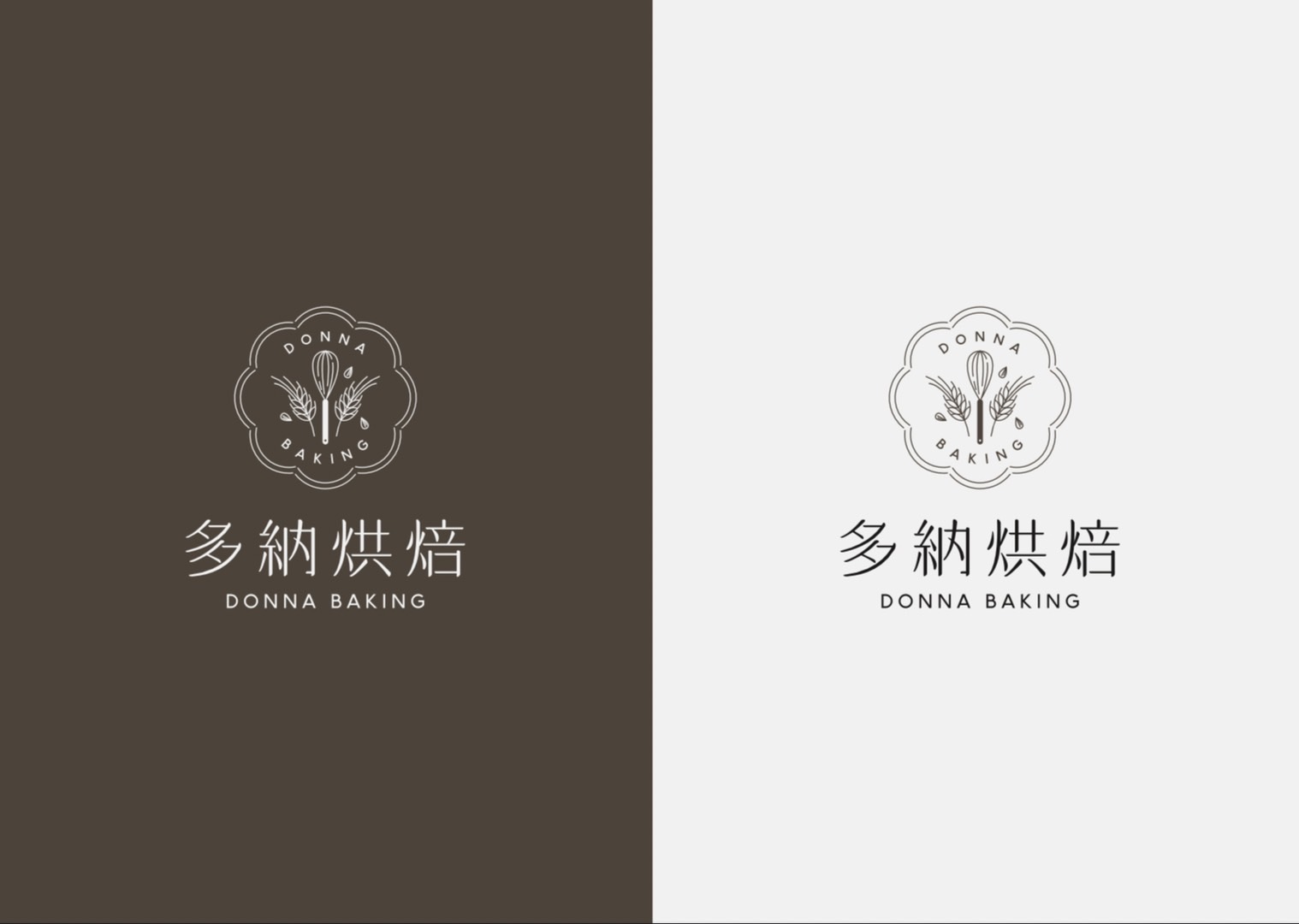 多納烘焙LOGO 設計正面展示