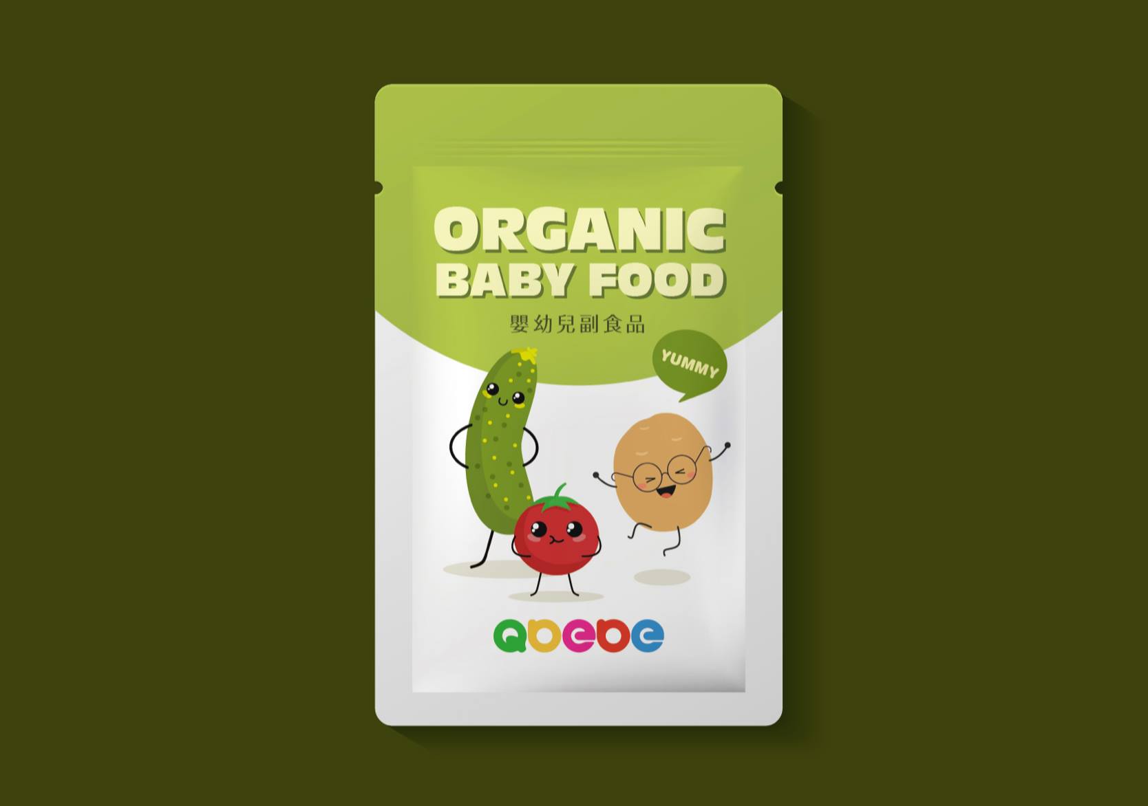 QBEBE嬰兒副食品包裝設計應用情境