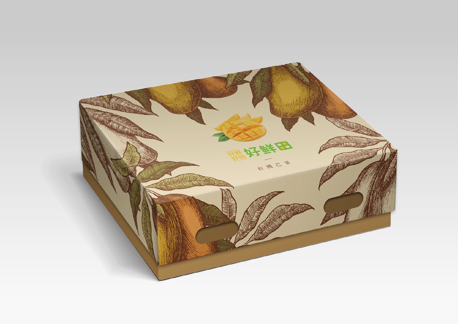 好鮮甜 芒果禮盒包裝設計正面展示