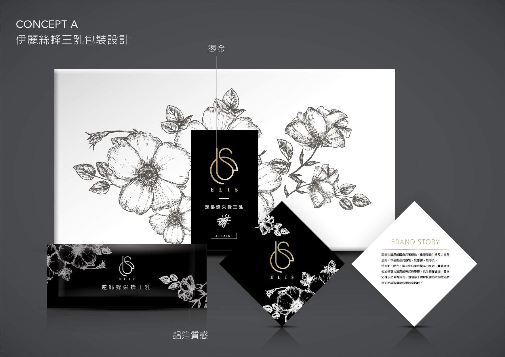 伊麗絲蜂王乳品牌設計正面展示