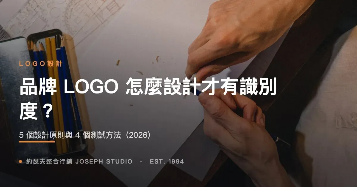 品牌 LOGO 怎麼設計才有識別度?5 個設計原則與 4 個測試方法(2026)